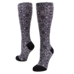 Compression Aztec Tile Black Socks -ALEGRIA SHOES SALE ALG 92607 S3
