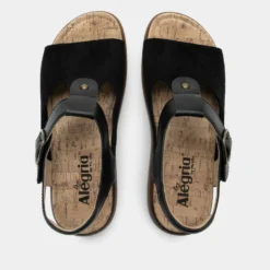 Betsie Stretch Black Sandal -ALEGRIA SHOES SALE BSE 6146 S4