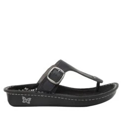Vella Oiled Black Sandal -ALEGRIA SHOES SALE VEL 7414 S2