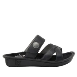Victoriah Oiled Black Sandal -ALEGRIA SHOES SALE VIC 7414 S2