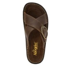 Vanya Oiled Brown Sandal -ALEGRIA SHOES SALE VYA 7412 S4